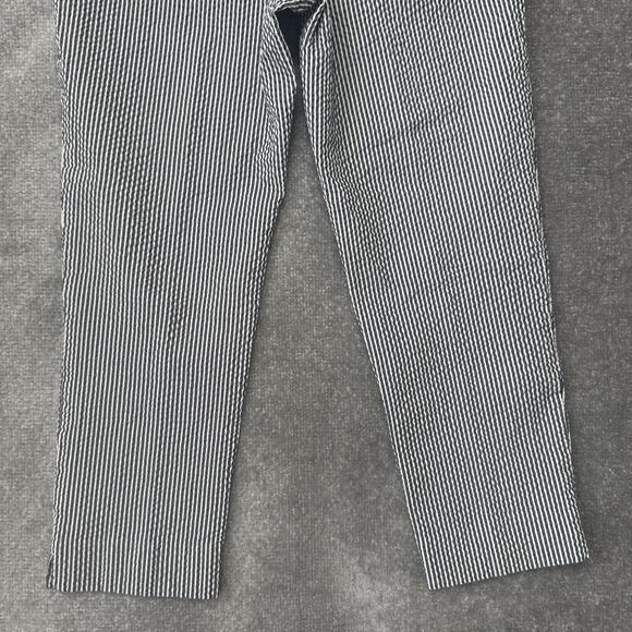 Ann Taylor Pants Womens 8 Blue White Striped Seersucker Cropped Stretch Cotton - Picture 11 of 11